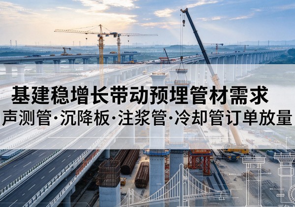 平武基建稳增长带动预埋监测管材需求，声测管、沉降板、注浆管订单持续放量